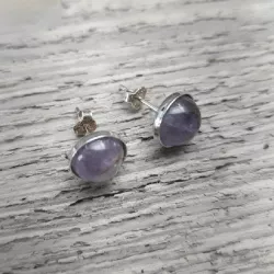 Boucles clous Cenelle cabochons pierre naturelle