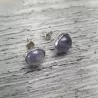 Boucles clous Cenelle cabochons pierre naturelle