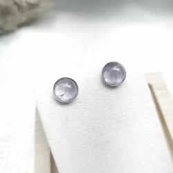 Boucles clous Cenelle cabochons pierre naturelle