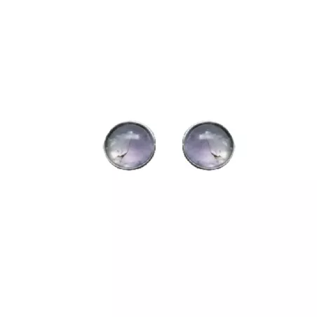 Boucles clous Cenelle cabochons pierre naturelle