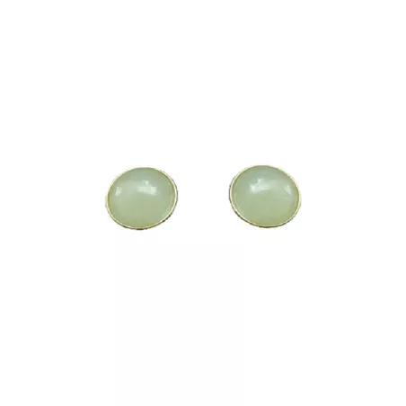 Boucles clous Cenelle cabochons pierre naturelle
