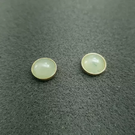 Boucles clous Cenelle cabochons pierre naturelle
