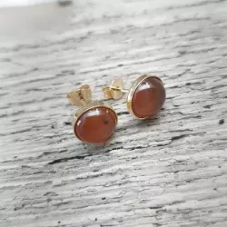 Boucles clous Cenelle cabochons pierre naturelle
