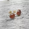 Boucles clous Cenelle cabochons pierre naturelle