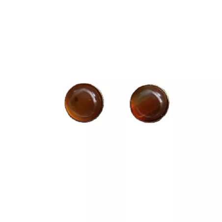 Boucles clous Cenelle cabochons pierre naturelle