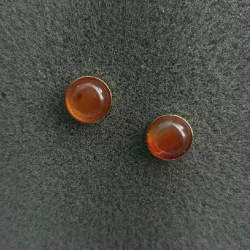 Boucles clous Cenelle cabochons pierre naturelle