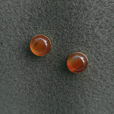 Boucles clous Cenelle cabochons pierre naturelle