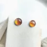 Boucles clous Cenelle cabochons pierre naturelle