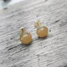 Boucles clous Cenelle cabochons pierre naturelle
