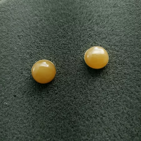 Boucles clous Cenelle cabochons pierre naturelle