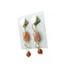 Boucles Berenice en acier inoxydable et perles cylindres naturelles