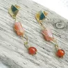 Boucles Berenice en acier inoxydable et perles cylindres naturelles