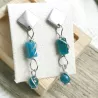 Boucles Berenice en acier inoxydable et perles cylindres naturelles