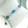 Bracelet Berenice en acier inoxydable et pierres cylindres naturelles
