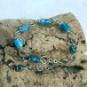 Bracelet Berenice en acier inoxydable et pierres cylindres naturelles
