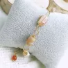Bracelet Berenice en acier inoxydable et pierres cylindres naturelles