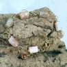 Bracelet Berenice en acier inoxydable et pierres cylindres naturelles
