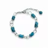 Bracelet Berenice en acier inoxydable et pierres cylindres naturelles