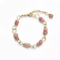 Bracelet Berenice en acier inoxydable et pierres cylindres naturelles