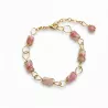 Bracelet Berenice en acier inoxydable et pierres cylindres naturelles
