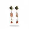 Boucles Berenice en acier inoxydable et perles cylindres naturelles