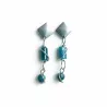Boucles Berenice en acier inoxydable et perles cylindres naturelles