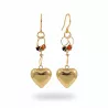 Boucles doreilles cœurs pierres chakras argent or
