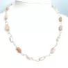 Collier Berenice en acier inoxydable et pierres naturelles cylindriques