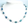 Collier Berenice en acier inoxydable et pierres naturelles cylindriques