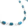 Collier Berenice en acier inoxydable et pierres naturelles cylindriques