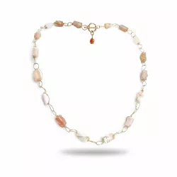 Collier Berenice en acier inoxydable et pierres naturelles cylindriques
