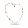 Collier Berenice en acier inoxydable et pierres naturelles cylindriques