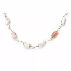 Collier Berenice en acier inoxydable et pierres naturelles cylindriques
