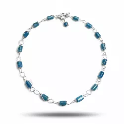 Collier Berenice en acier inoxydable et pierres naturelles cylindriques