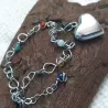 Bracelets Rosa avec pendentif coeur en acier inoxydable dore et argente
