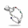 Bracelets Rosa avec pendentif coeur en acier inoxydable dore et argente