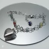 Bracelets Rosa avec pendentif coeur en acier inoxydable dore et argente