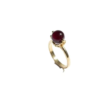Bague Mollis réglable avec pierre naturelle ronde