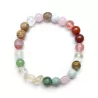 Bracelet Victoire extensible avec pierres naturelles irregulieres et perle bois