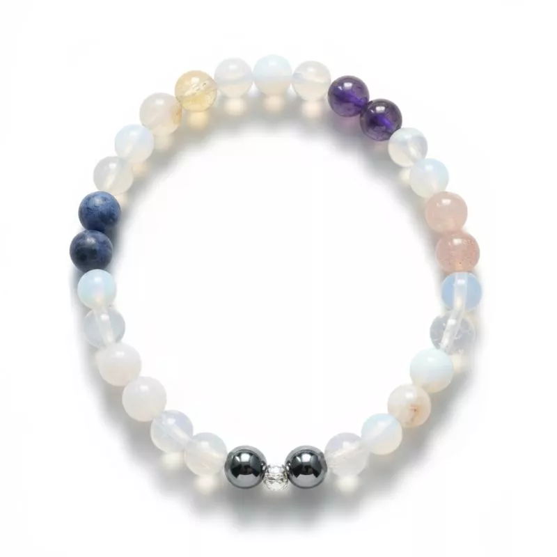 Bracelet Equilibre extensible en pierres naturelles 7 chakras Bracelet Equilibre extensible en pierres naturelles 7 chakras
