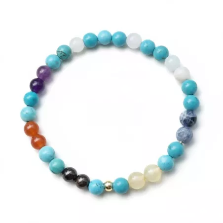 Bracelet Equilibre extensible en pierres naturelles 7 chakras