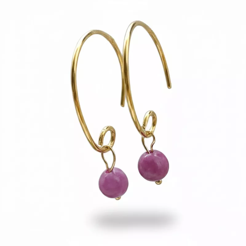 Boucles Agreste artisanales fines avec pierre naturelle et argent Boucles Agreste artisanales fines avec pierre naturelle et argent