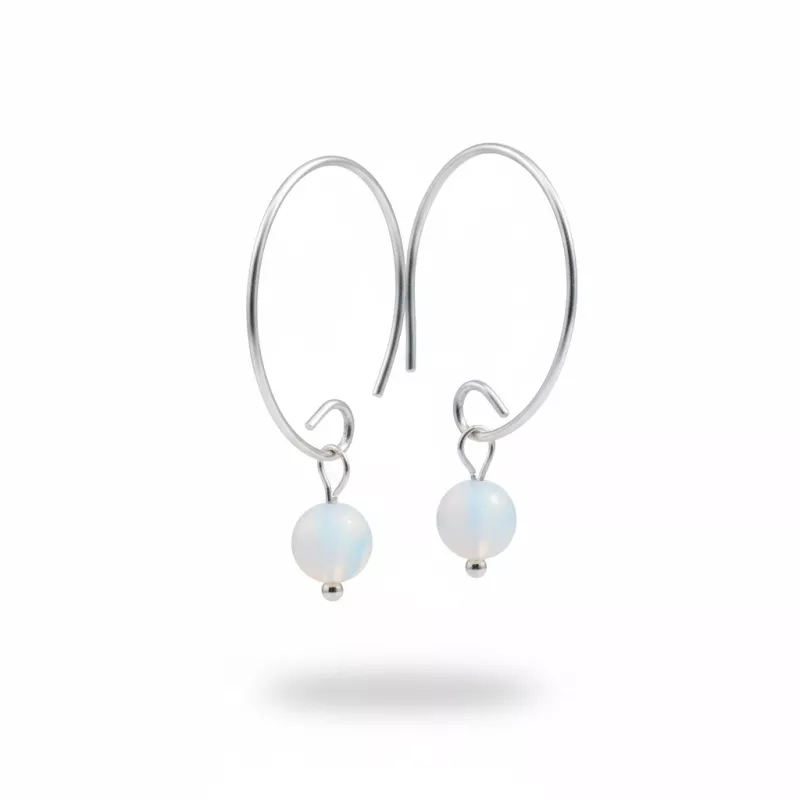 Boucles Agreste artisanales fines avec pierre naturelle et argent