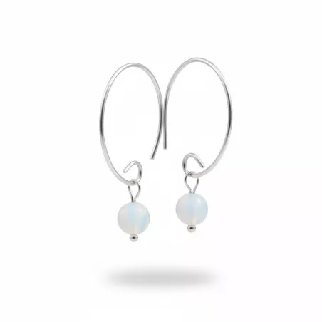 Boucles Agreste artisanales fines avec pierre naturelle et argent