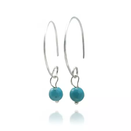 Boucles Agreste artisanales fines avec pierre naturelle et argent