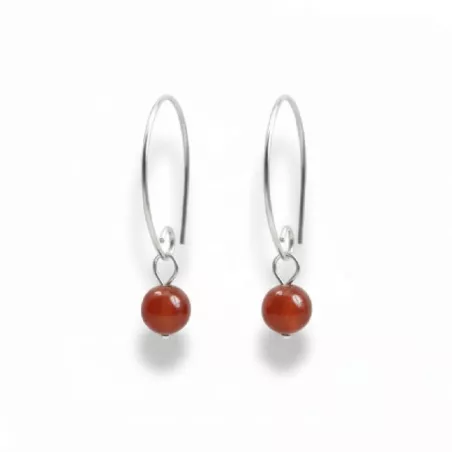 Boucles Agreste artisanales fines avec pierre naturelle et argent