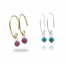 Boucles Agreste artisanales fines avec pierre naturelle et argent