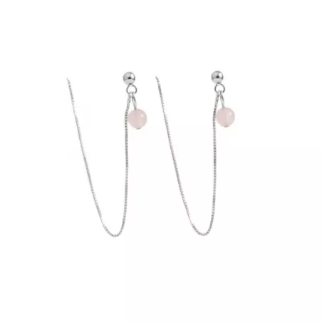 Boucles Doblo fines avec chaine et pierre naturelle