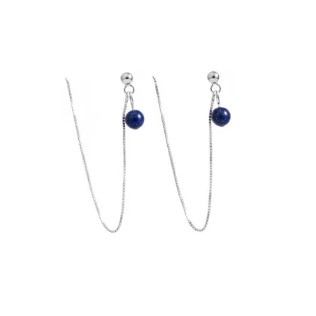 Boucles Doblo fines avec chaine et pierre naturelle