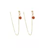 Boucles Doblo fines avec chaine et pierre naturelle